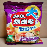 康師傅超级福满多老坛酸菜牛肉袋面110g*24袋/箱