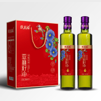 优素福 冷榨亚麻油初榨250MLX2 胡麻油优素福亚麻籽油食用植物油