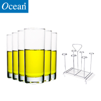 ocean进口无铅玻璃杯水杯牛奶饮料果汁茶杯子6只290ML配水杯架子套装