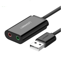绿联 US205 USB2.0声卡 15CM免驱 黑色 30724