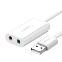 绿联 US205 USB2.0声卡 15CM免驱 白色 30143
