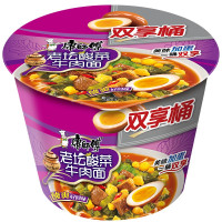康師傅双享桶老坛酸菜牛肉面153g*12桶/箱