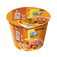 康師傅劲爽香辣牛肉桶面100g*12桶/箱