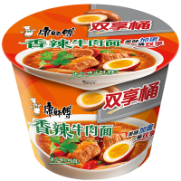 康師傅双享桶香辣牛肉面139g*12桶/箱