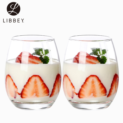 Libbey利比 安迪系列266ml玻璃杯思慕雪奶昔酸奶慕斯果汁杯透明水杯 2支装