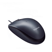罗技（Logitech）M90鼠标有线鼠标 办公鼠标 对称鼠标 即插即用 黑色