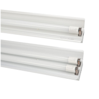 FSL 佛山照明LED灯管T8日光灯管全套节能灯管单支双支平盖带罩支架 单管带罩 1.2米18W 黄
