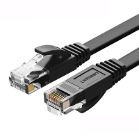 绿联 NW102 六类黑色扁平铜包铝网线 26AWG 铜包铝 20米 50181