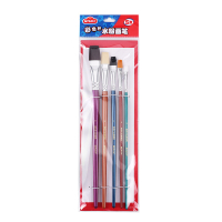 晨光彩色杆水粉画笔 多规格水彩画笔学生油画笔套装 ABH97872 5支装