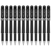 得力S21水笔中性笔0.7黑色签字笔 中性笔商务黑色磨砂杆高档中性笔(QH)