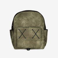 范克(VENQUE)Cross the street潮流街头手工防水双肩包 丛林绿