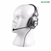 声籁A12耳机 头戴式耳麦 台式电脑耳机 带麦双孔笔记本有线耳机黑色