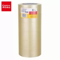 齐心(Comix) JP4515-6高韧性封箱胶带 大卷宽胶布 45mm*150y 6卷装