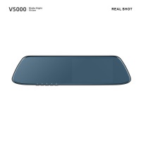 第1现场V5000后视镜行车记录仪2.5D玻璃屏ADAS行车辅助5英寸触摸屏,停车监控 ASDS行车辅助+5寸触屏