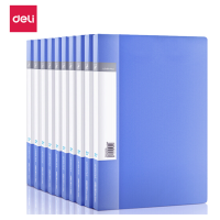 得力(deli)10只A4金属单强力夹+插页袋硬文件夹 大容量试卷资料夹诗朗诵签约夹板 文件收纳办公用品27018