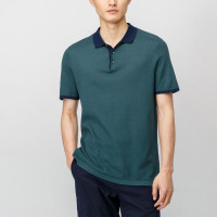 鄂尔多斯ERDOS 春夏纯棉小翻领商务百搭短袖男式T恤