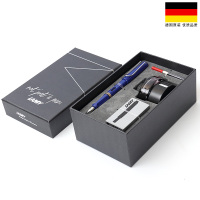 凌美(LAMY)Safari狩猎者钢笔 签字笔墨水礼盒套装宝石蓝F尖 宝石蓝色