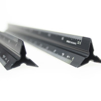 晨光铝合金三棱直尺比例尺多功能测量工具ARLN0453 黑色10个装