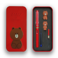 凌美(LAMY)Safari-狩猎者 红色小熊套盒 红色小熊套盒 钢笔 墨囊 吸墨器 小饰品 套装 单套价