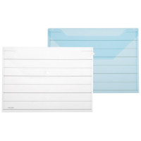 得力(deli)H文件袋8313 纽扣A4文件袋格子袋按扣资料袋透明收纳袋办公用品 10个装