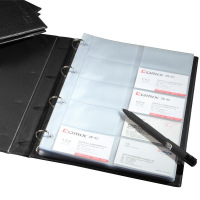 齐心 COMIX A1613 大容量商务名片册 二段十格 600枚 黑色