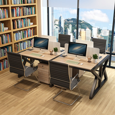 鑫办公 职员办公桌4人位简约电脑桌员工桌椅组合现代 家具屏风工作位