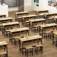 鑫办公 定制 学校课桌椅中小学生双层课桌辅导班培训桌补习班带抽屉课桌椅直销