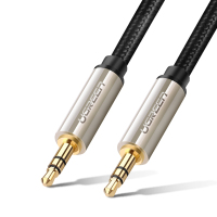 绿联AV125 3.5mm公对公 镀银AUX线 黑色 1.5米 40780