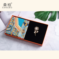 桑柏 丝巾+胸花套装