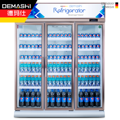 德玛仕(DEMASHI)商用 LG-1300F 双门冰柜立式冷藏冷冻 玻璃门展示柜饮料水果蔬菜鲜花保鲜柜商用 厨房冰箱
