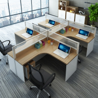 鑫办公 职员办公桌椅简约现代46人位电脑桌隔断屏风卡座组合办公家具