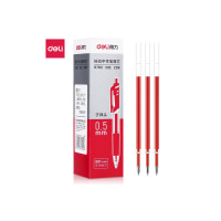 得力(deli)0.5mm按动中性笔芯替芯 S01 K35用 红色子蛋头20支盒