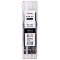 得力(deli) 33402 0.5mm中性笔芯签字笔水笔替芯 黑色中性笔替芯 20支/桶 单桶价格