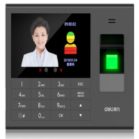 得力(deli) 33868 人脸指纹混合识别考勤机 面部脸部识别考勤机指纹一体机刷脸打卡机
