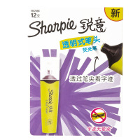 Sharpie 锐意 荧光笔透明式笔头黄12支纸盒装