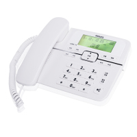 飞利浦 PHILIPS CORD118 免电池 来电显示电话机 家用座机 办公座机 白色