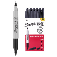 Sharpie 锐意 防褪色马克笔双头黑12支纸盒装