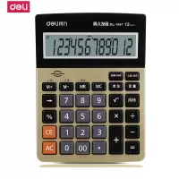 得力 DELI 1541A 大屏幕12位语音型计算器 金色 185*135*39MM