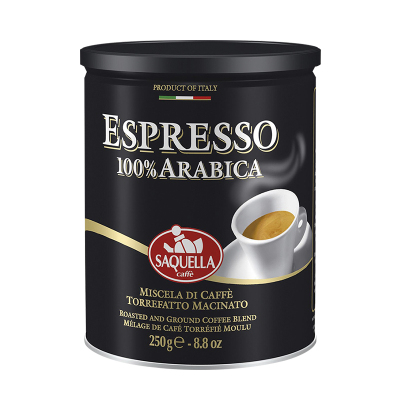 [临期特价]意大利原装进口 圣贵兰ESPRESSO意式浓缩咖啡粉 纯黑咖啡粉250g罐装