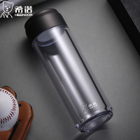 希诺(HEENOOR)双层塑料杯PC随手杯大容量隔热户外便携杯车载泡茶水杯 XN-8106-300ML.