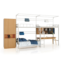 酷腾cootem CG-09010 公寓床组合床 书桌 宿舍 铁床 女生三人床 学生公寓 中小学