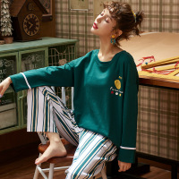 俞兆林睡衣女春秋季长袖纯棉小清新学生薄款女士夏季全棉家居服两件套装可外穿睡衣女