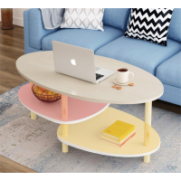 禧天龙 椭圆茶几雪松色(90cm)北欧茶几