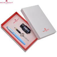 梦特娇(Montagut)MFLG902S11蓝丽雅金夹钢笔+特细笔尖+墨水套装 MFLG902S11