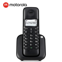 摩托罗拉(MOTOROLA) T301C数字无绳电话机 无线座机 单机 大屏幕白色背光 清晰免提 办公家用 (黑色)