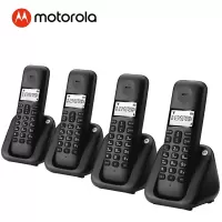 摩托罗拉(MOTOROLA) T301C数字无绳电话机 无线座机 大屏幕白色背光 清晰免提办公家用 (黑色)一拖三