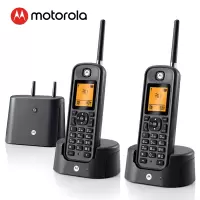 摩托罗拉(MOTOROLA)O202C远距离数字无绳电话机 无线座机 子母机套装 办公家用中英文可扩展别墅定制 (黑色)