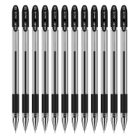 得力 S55 0.5mm 黑色 拔插式中性笔签字笔 商务签字笔 学生专用笔碳素笔办公用品12支/盒
