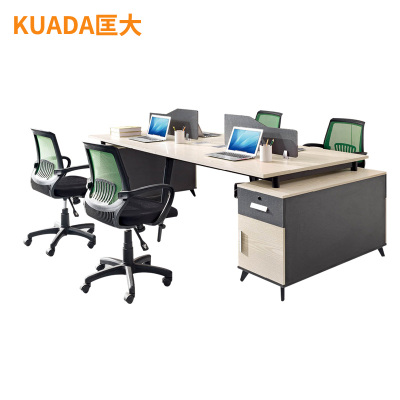 匡大 办公桌板式电脑桌2.7米四人位屏风卡座