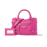 Balenciaga/巴黎世家 女士羊皮流苏装饰手拎单肩斜跨包 300295玫红色5570